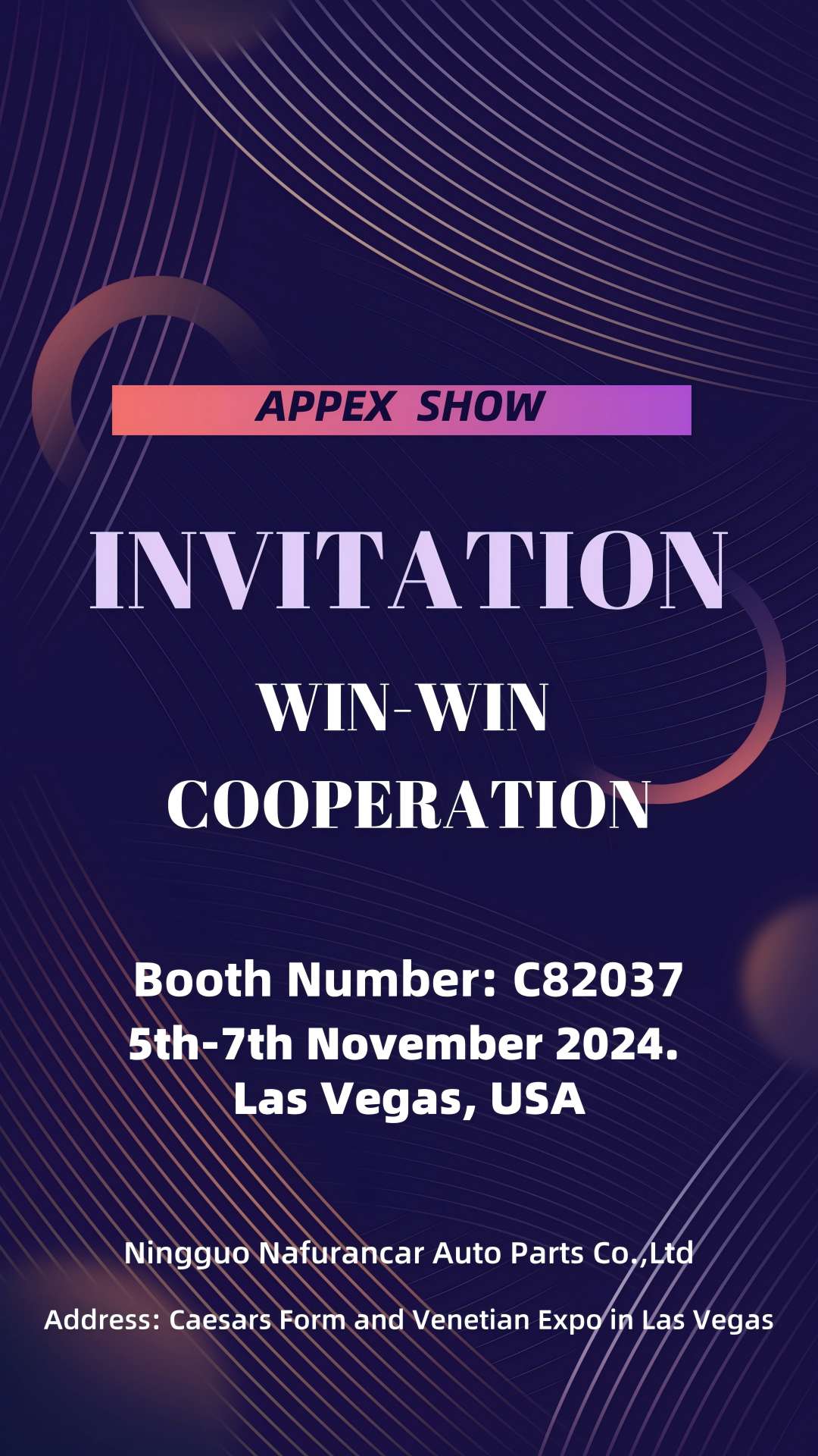  Nafurancar Will Attend Appex Show Las Vegas 5th TO 7th November 2024